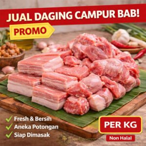 daging campur babi produk