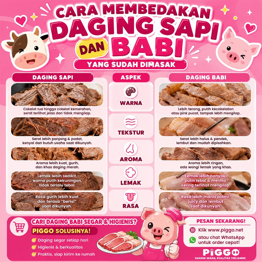 cara membedakan daging sapi dan babi yang sudah dimasak image